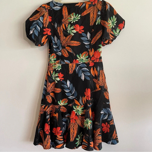 Milk & Honey tropical floral puff sleeve mini dress size small - Picture 7 of 7